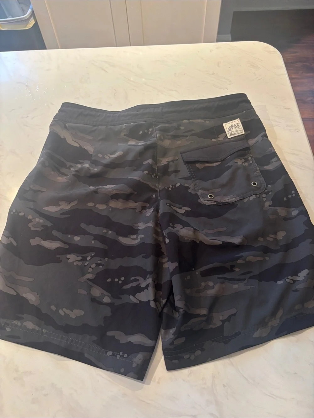 Men's Black Camo Swim Trunks